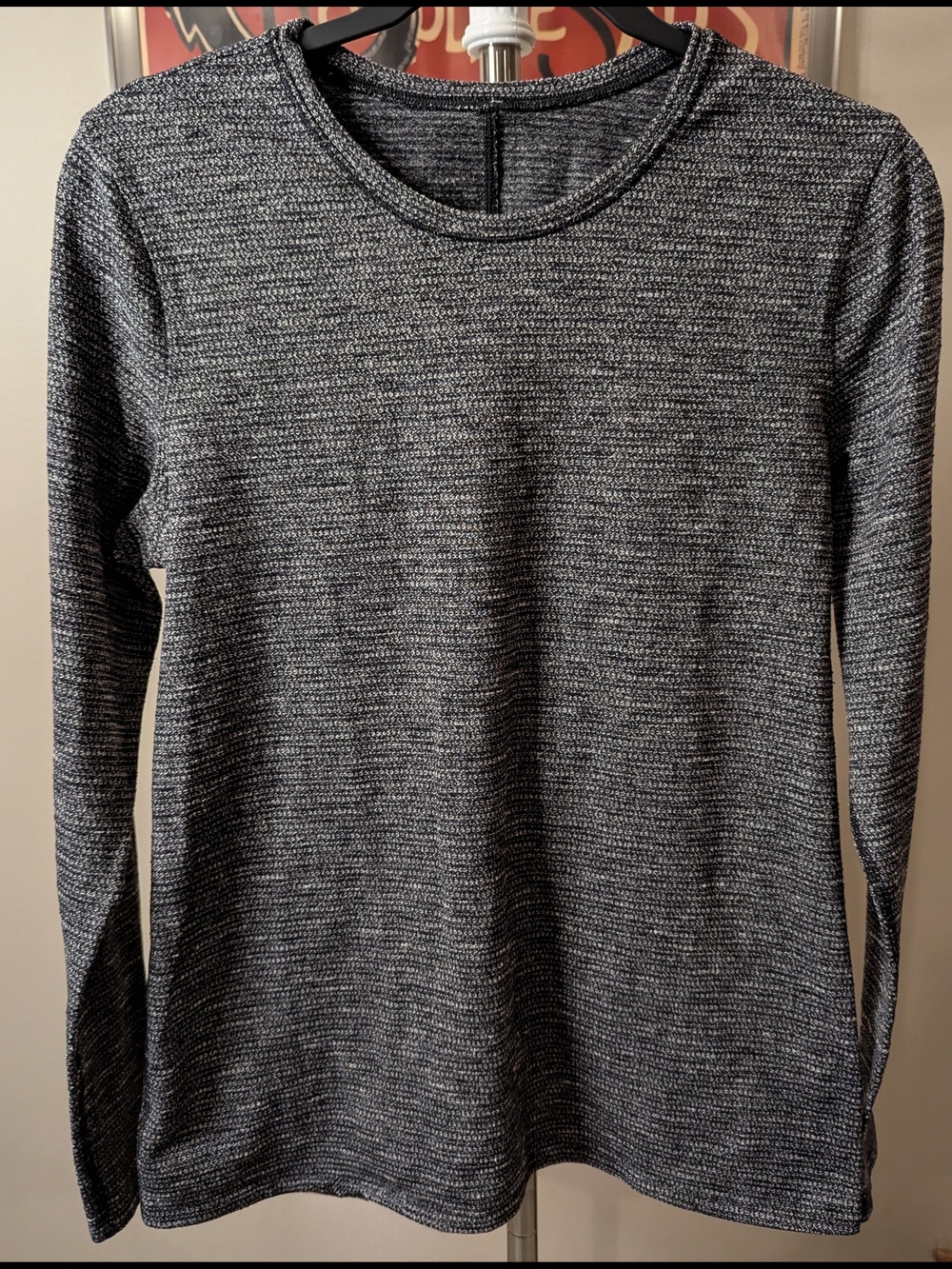 $35 Lululemon Size 10 Kitsilano Long Sleeve Top Coco Pique Black White EUC